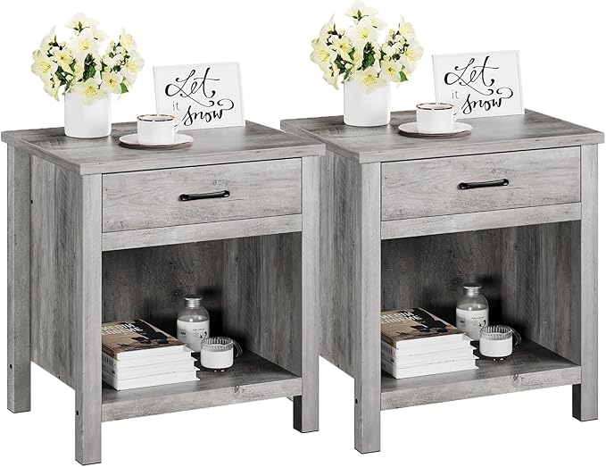IDEALHOUSE Farmhouse Nightstand Set of 2 by IDEALHOUSE