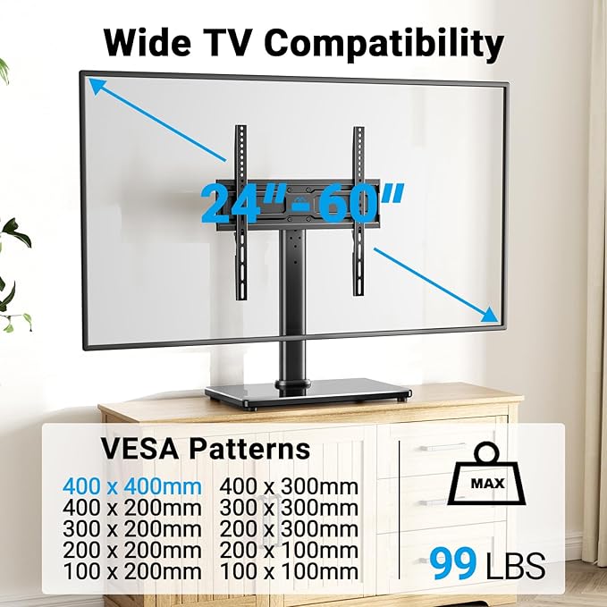 PERLESMITH Universal Swivel TV Stand - Image 2