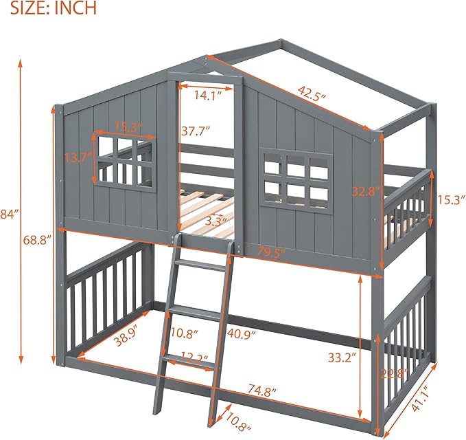 Ball & Cast Twin Over Twin Size House Bunk - Image 2