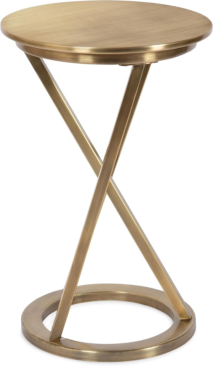 Kate and Laurel Aja Modern Metal Round Side Table; 15 x 15 x 23; Antique Brass; - Image 7