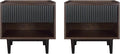 Manhattan Comfort Duane Modern Ribbed Nightstand Set of 2, Bedside Table by ManhattanComfort