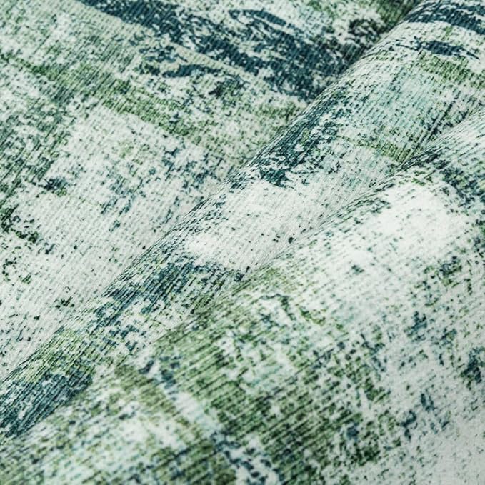 5x7 Washable Area Rug Dark Green Modern Neutral Abstract Living Room Bedroom - Image 9