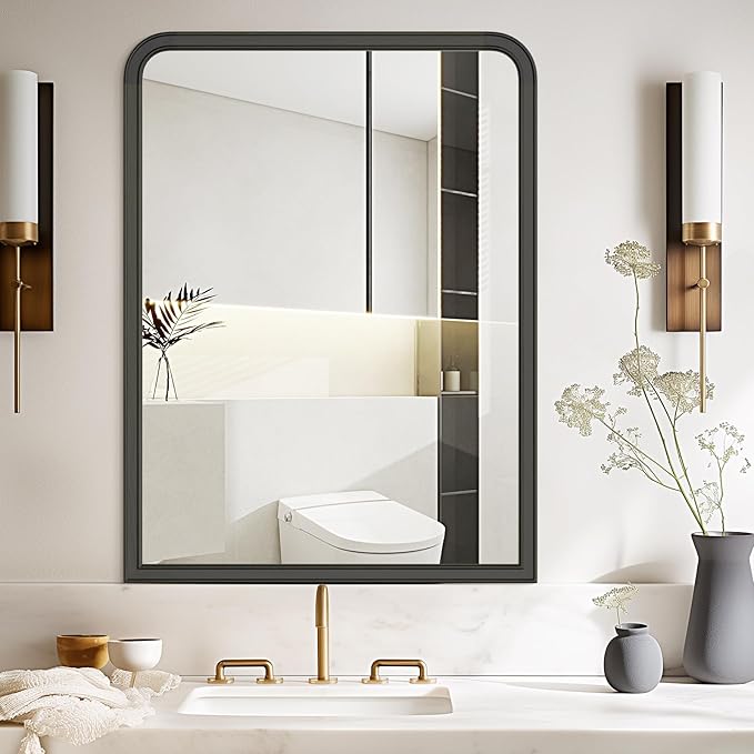 WallBeyond Black Wood Bathroom Mirrors by WallBeyond