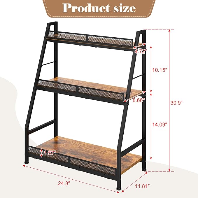 3-Tier Expanded Liquor Stand, Trapezoid Wine Rack Freestanding Floor, - Image 7