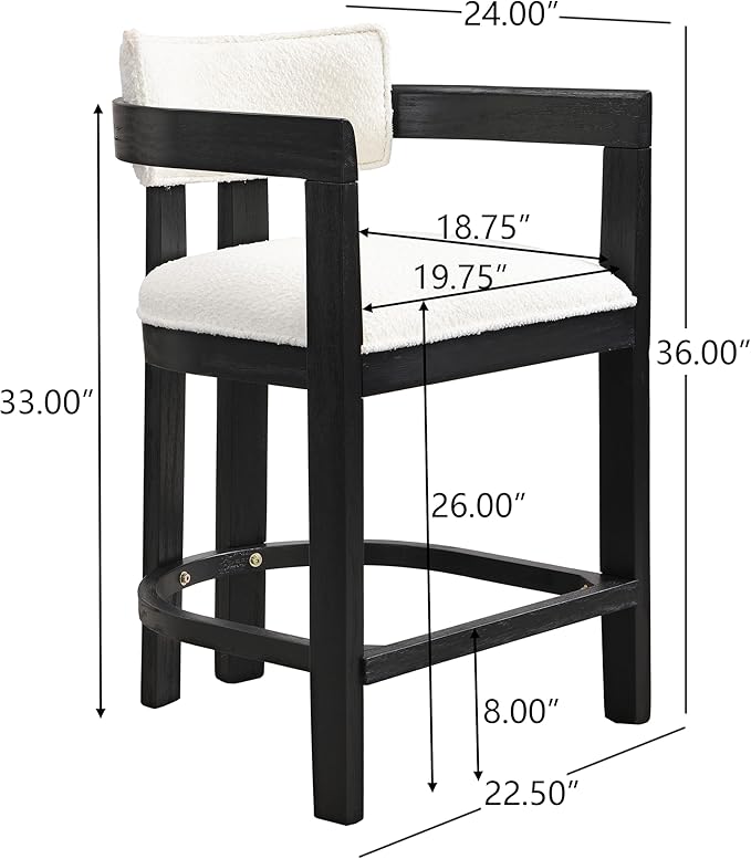 Christopher Knight Home Set of 2 Ryland Modern 26" Counter Height Bar Stools - Image 2