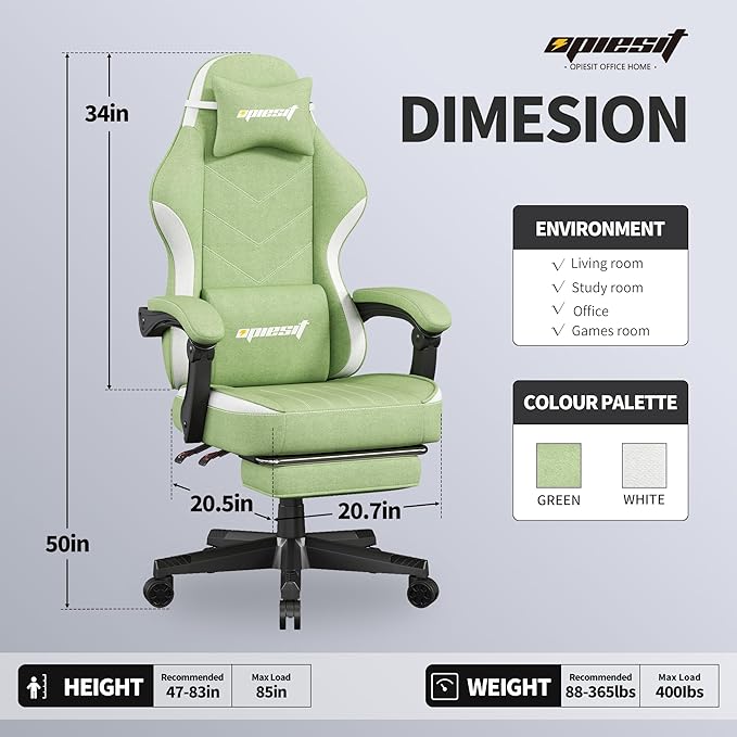 Gaming Chair, Fabric Computer Chair - Image 3