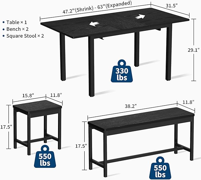 GarveeHome 5-Piece Dining Table Set - Image 3