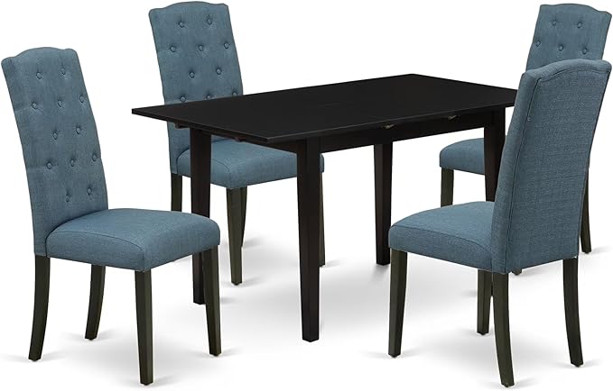 East West Furniture NOCE5-BLK-21 5 Piece Kitchen Table Set by EastWestFurniture