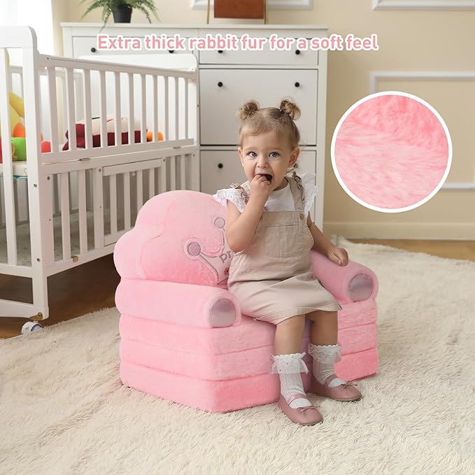 MOONBEEKI Toddler Chair Comfy，Foldable Princess Kids Couch - Image 4