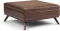 SIMPLIHOME Owen 36 inch Wide Mid Century Modern Square Coffee Table Storage by SimpliHome