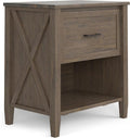 SIMPLIHOME Ela SOLID WOOD 24 Inch Wide Transitional Bedside Table in Smoky Brown by SimpliHome