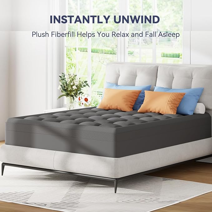 ELEMUSE Dual Layer 3 Inch Memory Foam Mattress Topper Queen, 2 Inch Cooling Gel - Image 7
