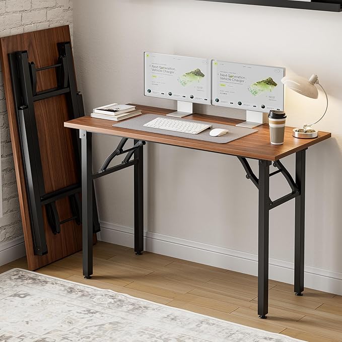 Frylr Small Folding Computer Desk – Portable 43.3 Inch Foldable Laptop Table by Frylr