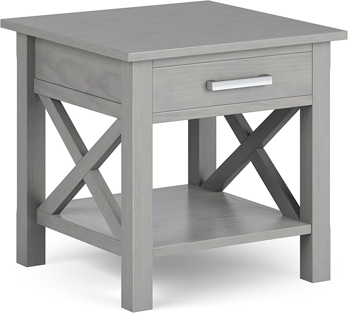 SIMPLIHOME Kitchener SOLID WOOD 21 Inch Wide Square Contemporary End Side Table by SimpliHome