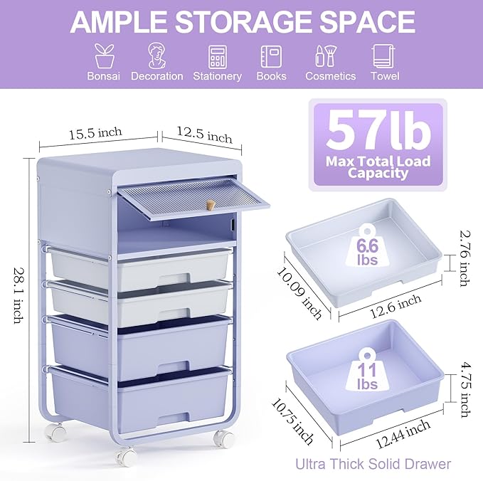 Utility-Rolling-Storage-Drawer-Craft-Cart-Organizers - Image 3