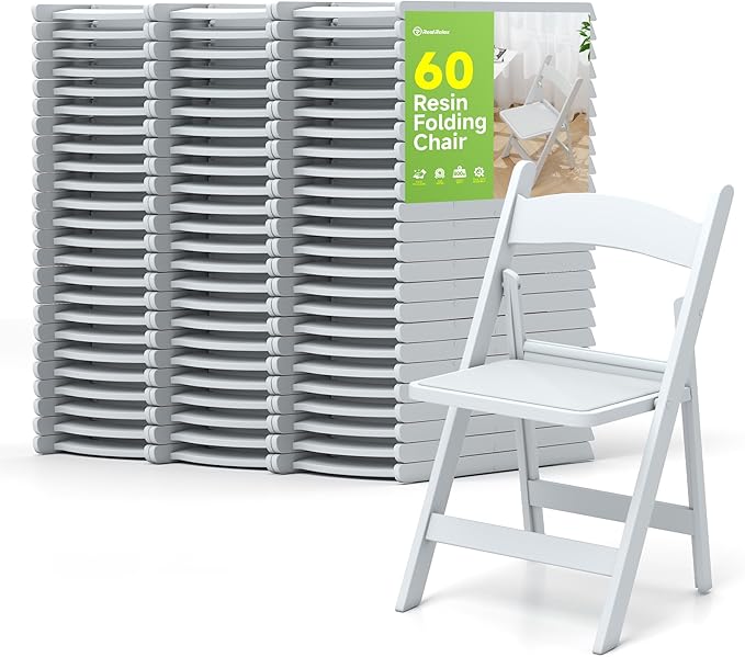 Real Relax White Resin Folding Chairs by RealRelax