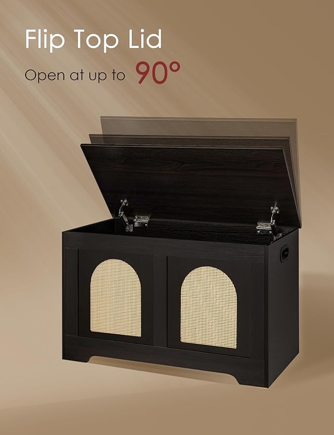 DINZI LVJ Storage Chest, 31.5" Rattan-Like Toy Box - Image 5