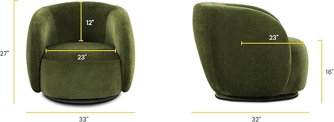 POLY & BARK Poole Lounge Chair in Distressed Green Velvet - Image 2