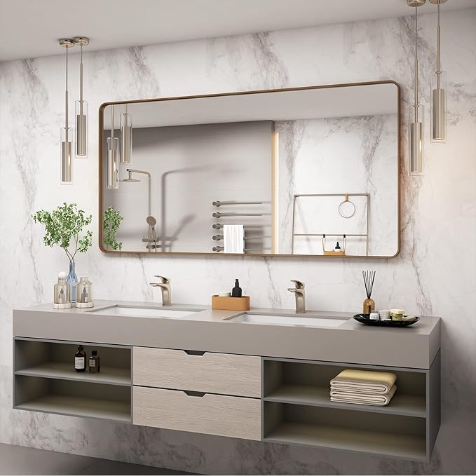 72x36 Inch Gold Bathroom Mirror - Image 7