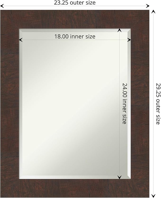 Amanti Art Brown Bathroom Mirror - Image 4