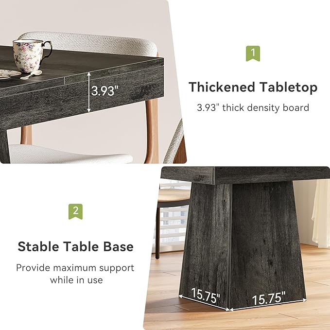 LITTLE TREE Dining Table for 4 People, 31.5-Inch Square Small Kitchen Table - Image 7