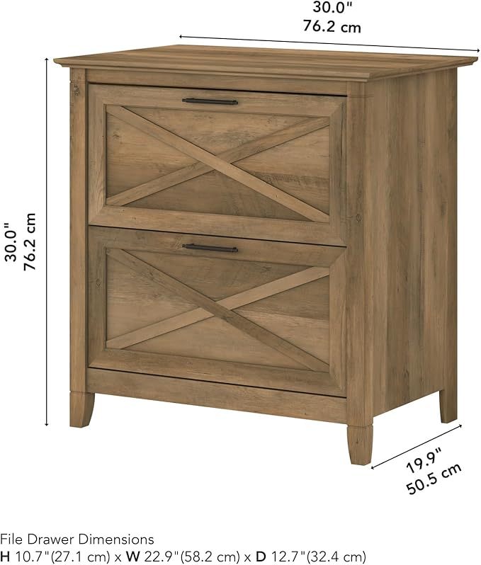 Bush Furniture Key West Lateral File Cabinet, Modern Farmhouse 2 Drawer File - Image 3