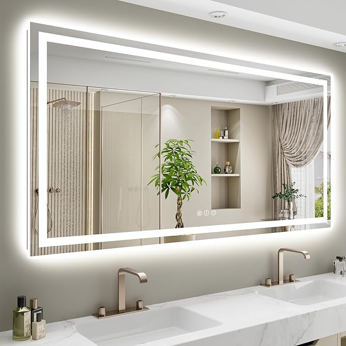 68x40 Inch LED Bathroom Mirror by YEELAIT