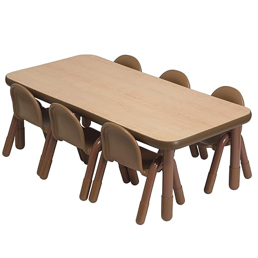 Children’s Factory Baseline Preschool 60" x 30" Rectangular Table & Chair Set - Image 4