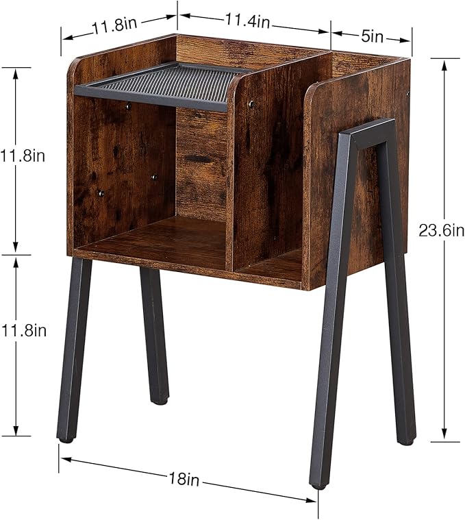 VECELO Nightstand Set of 2, Industrial Side End Table/Stackable Accent Furniture - Image 3