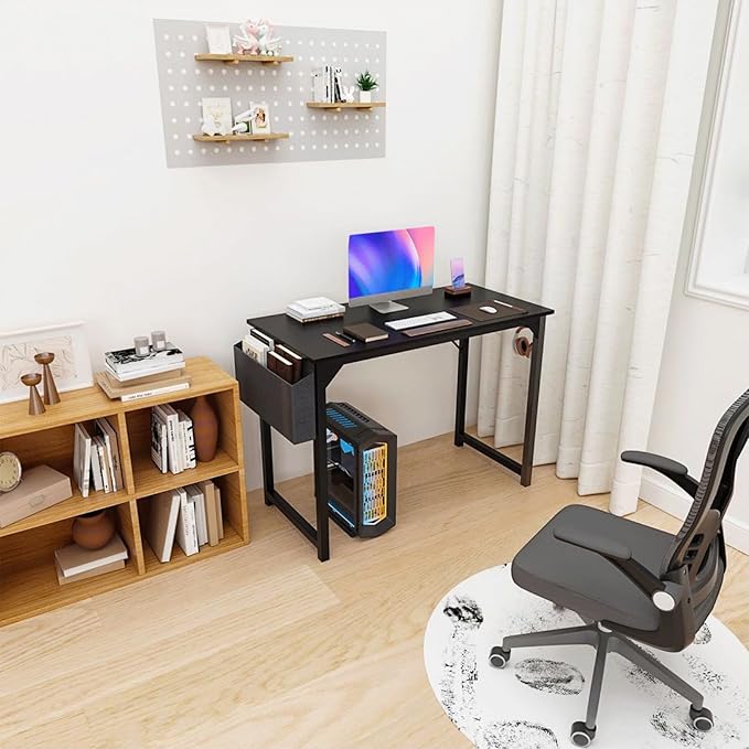 40 Inch Desk Office with Storage, Modern Simple Style Gaming Computer Table - Image 2