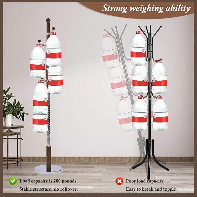Wooden Coat Rack Freestanding, Vintage Coat Racks - Image 4