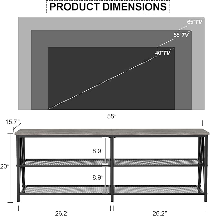 TV Stand for TVs up to 65 Inch, Entertainment Center for Living Room - Image 6