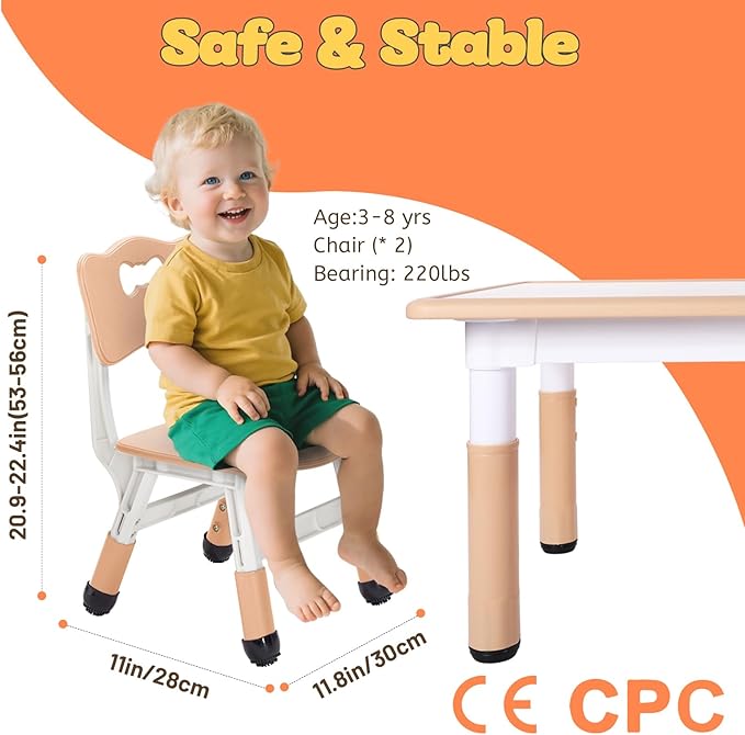 FUNLIO Adjustable Kids Chair, 3 Level Height Adjustable Toddler Chair - Image 2