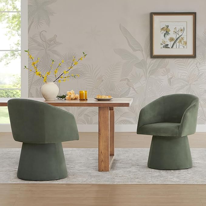 Swivel Dining Chairs Modern Accent Armchair Side Deskchair - Image 2