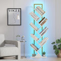 Tree Book Shelf with LED Lights, 9 Tier Floor Standing Bookcase, Classical by Qupui