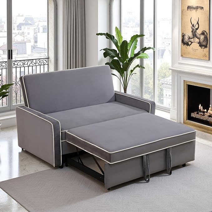 53 Inch Convertible Pull Out Sofa Bed, Sleeper Couch - Image 5