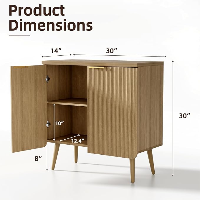 Sideboard Buffet Cabinet with Storage, 2 Doors Wood Entryway Cabinet, Modern - Image 2