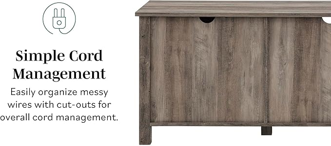 Walker Edison Portsmouth Classic 2 Glass Door TV Stand - Image 4