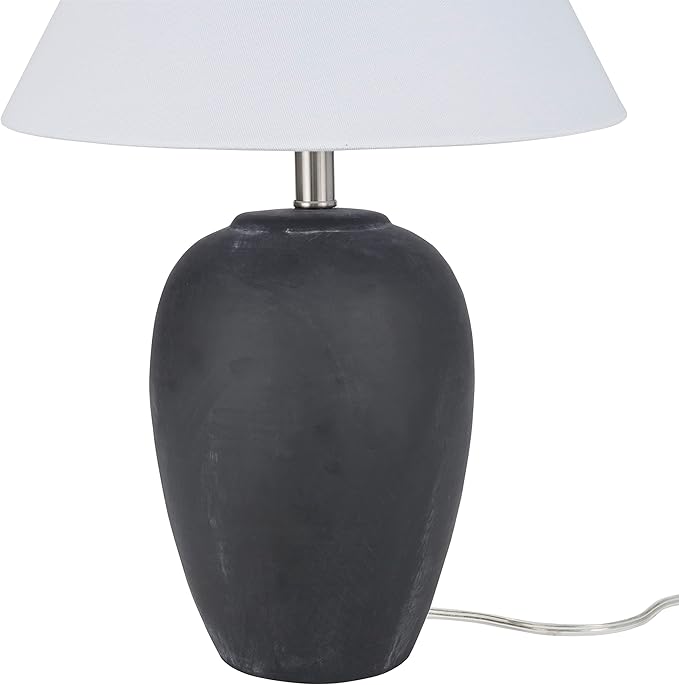 Nourison Home 23" Black Vintage Distressed Ceramic Pot Table Lamp - Image 5