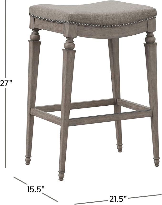 Hillsdale Furniture Vetrina Backless Non-Swivel Counter Stool, Weathered Grey - Image 3