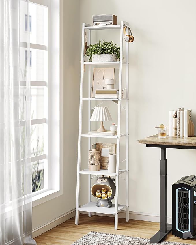 Ladder Shelf, Bookshelf Bookcase, Freestanding Corner Storage Shelve - Image 8