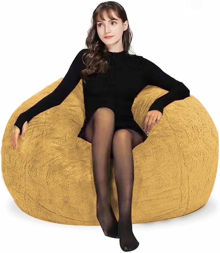 Bean Bag Chairs for Kids Comfy Fluffy Big Joe Bean Bag Chair Cover Without - Image 4