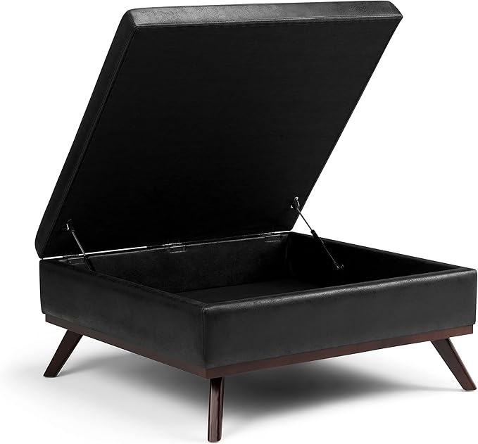 SIMPLIHOME Owen 36 inch Wide Mid Century Modern Square Coffee Table Storage - Image 4