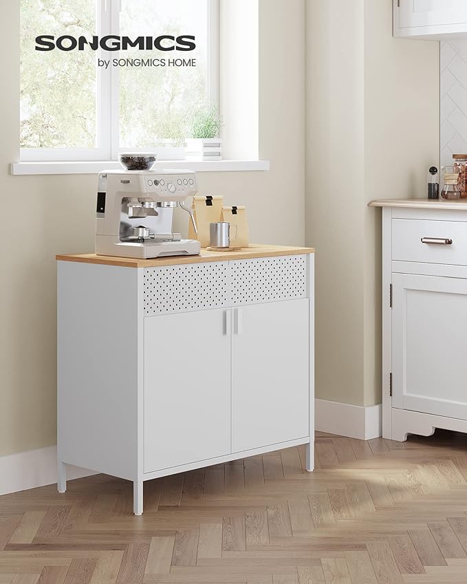 SONGMICS Set of 2 Storage Cabinets, Metal Cabinet, Sideboard - Image 2