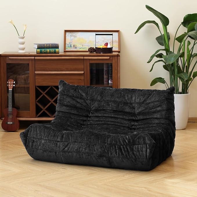 N&V Fireside Chair, Mid Century Armless Floor Sofa, Soft Premium Chenille Floor by NV