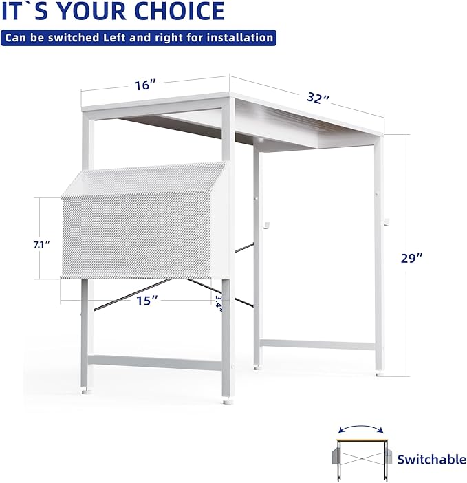 Pamray 32 Inch Computer Desk Small Spaces Desk - Image 3