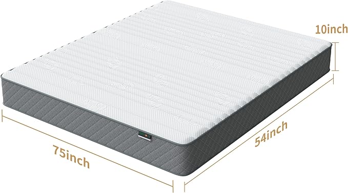 Mattress Double Mattress, 10 Inch Hybrid Memory Foam Firm Full Size Mattres - Image 2