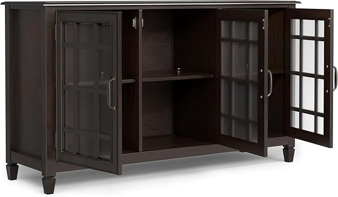 SIMPLIHOME Connaught SOLID WOOD 60 inch Wide Traditional Wide Storage Cabinet - Image 4