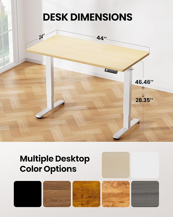 ErGear Electric Standing Desk, 44 x 24 Inches Height Adjustable Stand up Desk - Image 3