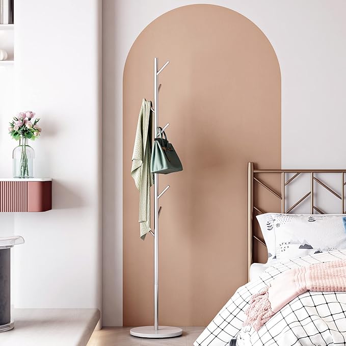 Silver Coat Racks, Metal Coat Rack Freestanding - Image 6